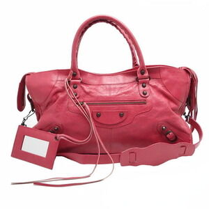 Balenciaga The Editors Bag Handbag Leather Pink Red